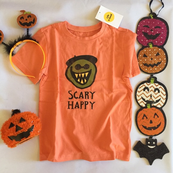Life Is Good Girl’s Halloween T-shirt - Picture 1 of 4